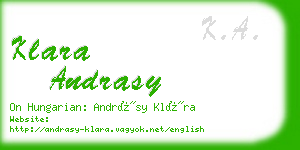 klara andrasy business card